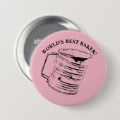 Sifter Zitat Weltbester Bäcker Button (Vorne & Hinten)