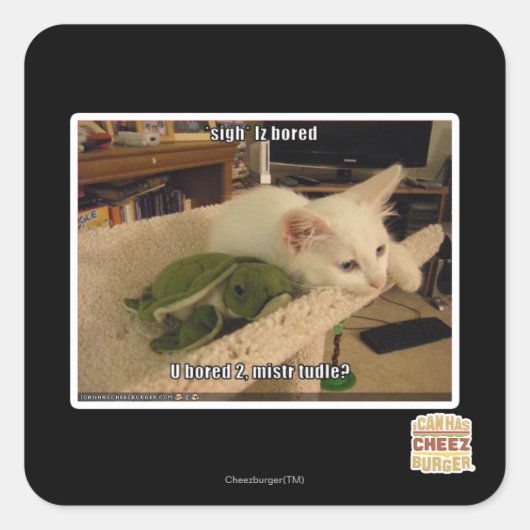 Sigh. Iz gelangweilt Quadratischer Aufkleber (Vorderseite)