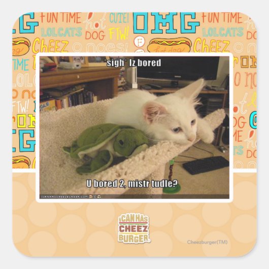 Sigh. Iz gelangweilt Quadratischer Aufkleber (Vorderseite)