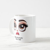 Sighing Internally, Fabulous Eyes Funny Face Kaffeetasse (Vorderseite Links)