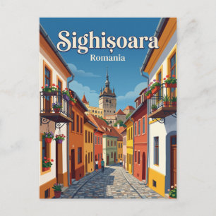 Sighișoara Altstadt Gasse Rumänien Postkarte