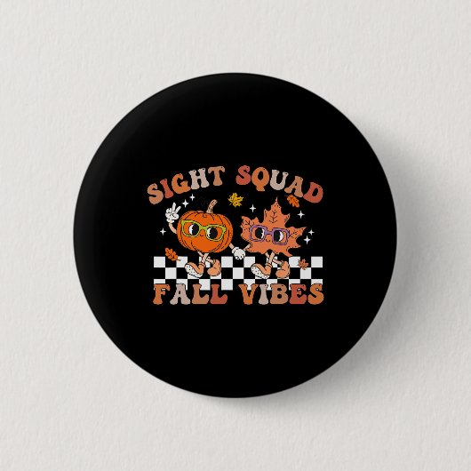 Sight Squad Fall Vibes Pumpkin Fall Leaf Herbst Op Button (Vorderseite)
