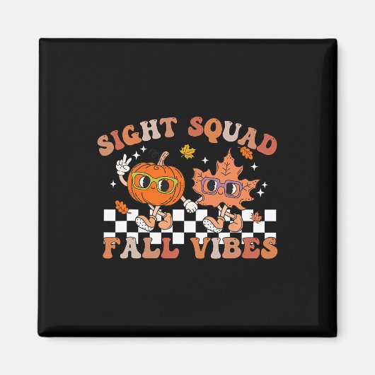 Sight Squad Fall Vibes Pumpkin Fall Leaf Herbst Op Magnet (Vorne)