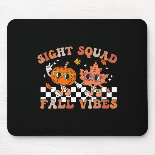 Sight Squad Fall Vibes Pumpkin Fall Leaf Herbst Op Mousepad (Vorne)