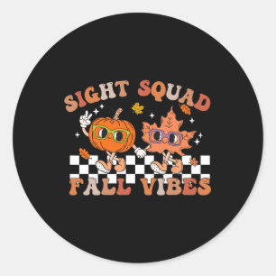 Sight Squad Fall Vibes Pumpkin Fall Leaf Herbst Op Runder Aufkleber