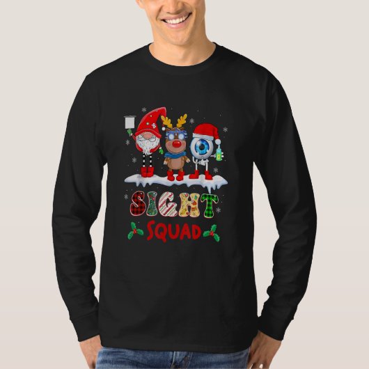 Sight Squad Gnome Reindeer Santa Christmas Optomet T-Shirt (Vorderseite)