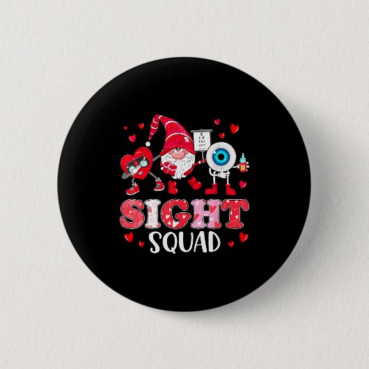 Sight Squad Optician Optometrist Dabbing Heart Val Button (Vorderseite)