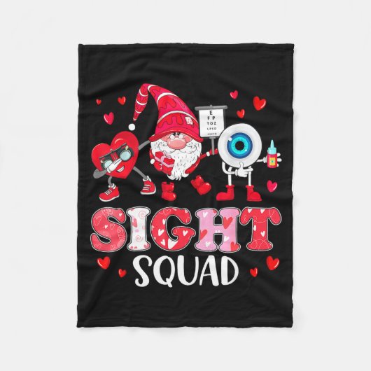 Sight Squad Optician Optometrist Dabbing Heart Val Fleecedecke (Vorderseite)