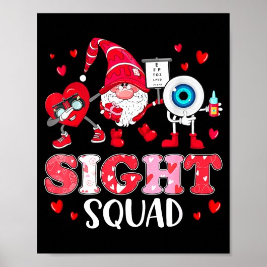 Sight Squad Optician Optometrist Dabbing Heart Val Poster (Vorne)
