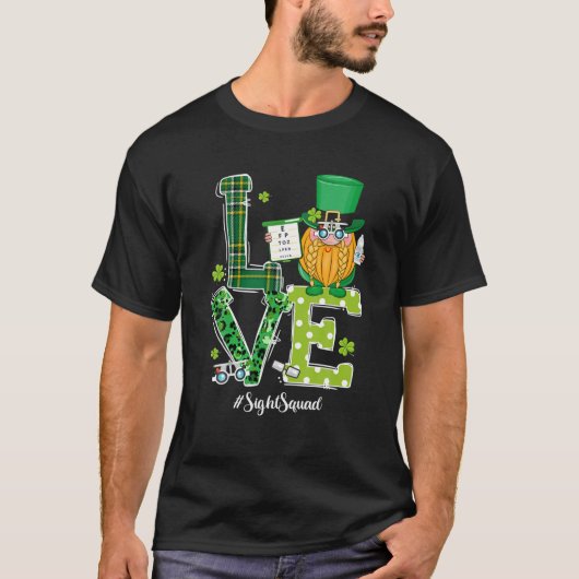 Sight Squad Patricks Day Funny Gnome Optometrist O T-Shirt (Vorderseite)
