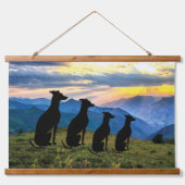 Sighthound Sunset Wandteppich Mit Holzrahmen (Vorne)
