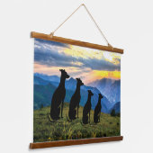 Sighthound Sunset Wandteppich Mit Holzrahmen (Gewinkelt)