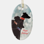 Sighthound Trio Holiday Keramik Ornament (Rechts)