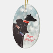Sighthound Trio Holiday Keramik Ornament (Links)