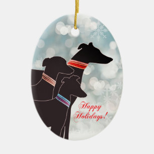 Sighthound Trio Holiday Keramik Ornament