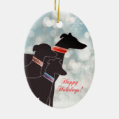 Sighthound Trio Holiday Keramik Ornament (Hinten)