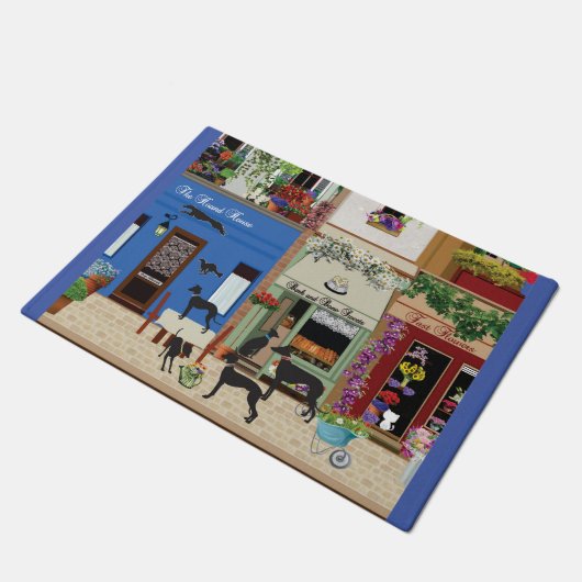 Sighthounds - Hound Day Out v2 Fußmatte (Schrägansicht)