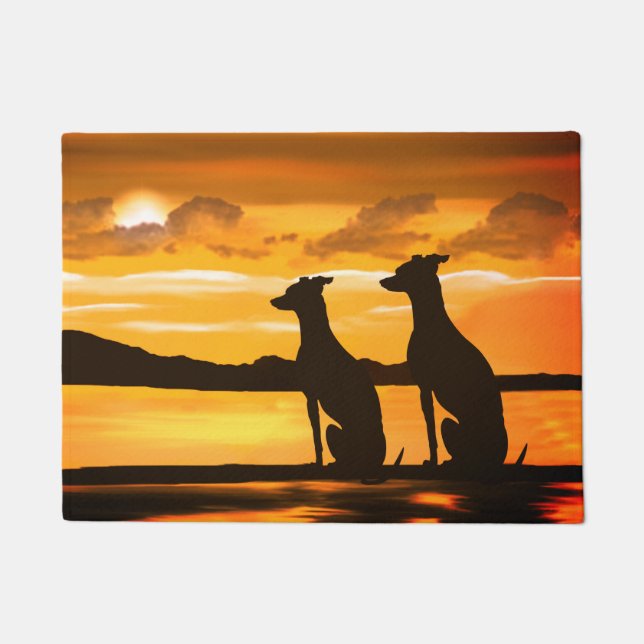 Sighthounds - Windhund Sunrise Fußmatte (Vorderseite)