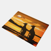 Sighthounds - Windhund Sunrise Fußmatte (Schrägansicht)