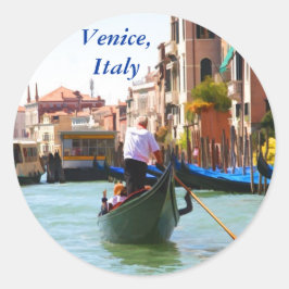 Sightseeing by Gondola Venedig Italien Runder Aufkleber