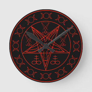 Sigil Baphomet dreifachen Mondes und sigil von Runde Wanduhr