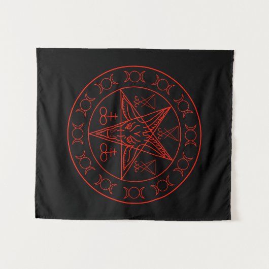 Sigil Baphomet dreifachen Mondes und sigil von Wandteppich (Vorderseite (Horizontal))