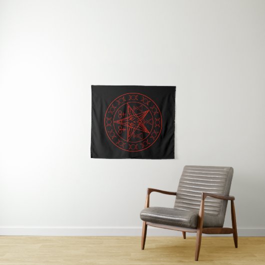 Sigil Baphomet dreifachen Mondes und sigil von Wandteppich (Beispiel (Horizontal))