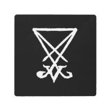 Sigil der Lucifer Metallwand-Kunst, 8" x 8"