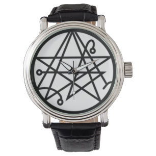 Sigil des Gateway Black Vintag Leder Armbanduhr