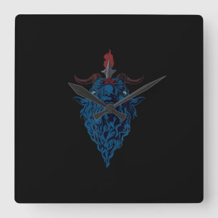 Sigil Of Baphomet Goat Of Mendes Satan Dark Goth Quadratische Wanduhr