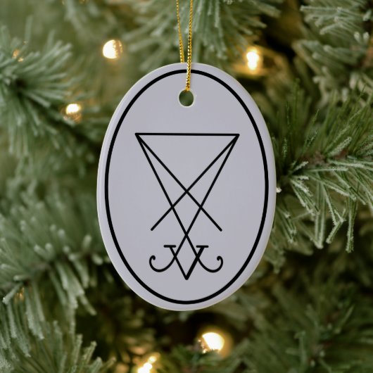Sigil of Lucifer Occult Keramik Ornament (Baum)