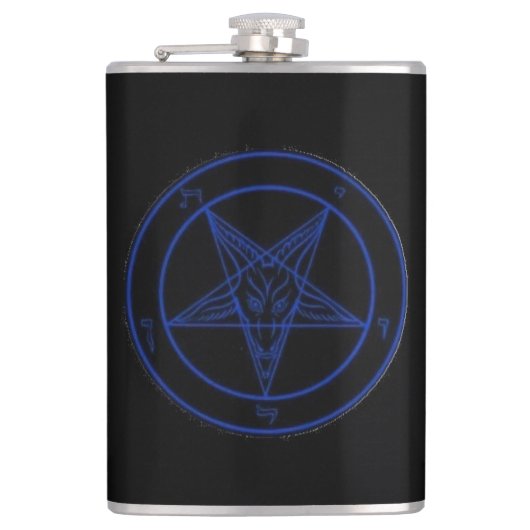 Sigil von Baphomet (BLAU) Flachmann (Vorderseite)