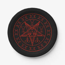 Sigil von Baphomet Dreiermond und Sigil von Luzife Pappteller
