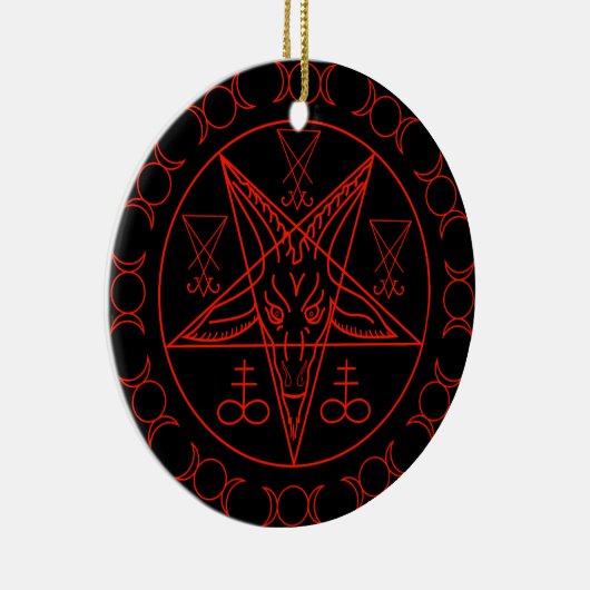 Sigil von Baphomet dreifach mond und sigil lucifer Keramik Ornament (Rechts)