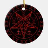Sigil von Baphomet dreifach mond und sigil lucifer Keramik Ornament (Vorne)