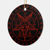 Sigil von Baphomet dreifach mond und sigil lucifer Keramik Ornament (Links)