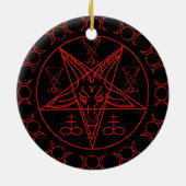 Sigil von Baphomet dreifach mond und sigil lucifer Keramik Ornament (Hinten)