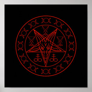 Sigil von Baphomet dreifach mond und sigil lucifer Poster