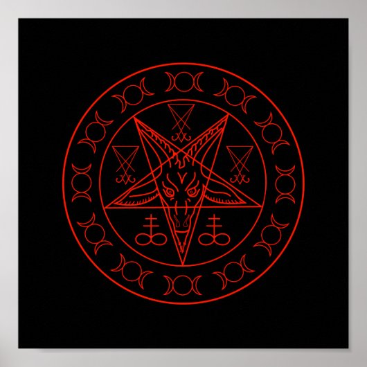 Sigil von Baphomet dreifach mond und sigil lucifer Poster (Vorne)
