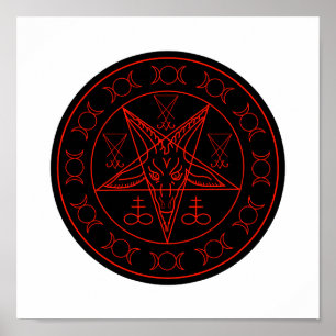 Sigil von Baphomet dreifach mond und sigil lucifer Poster