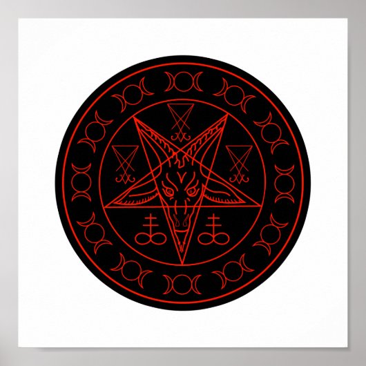 Sigil von Baphomet dreifach mond und sigil lucifer Poster (Vorne)