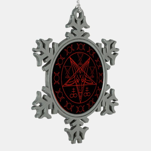 Sigil von Baphomet dreifach mond und sigil lucifer Schneeflocken Zinn-Ornament (Links)