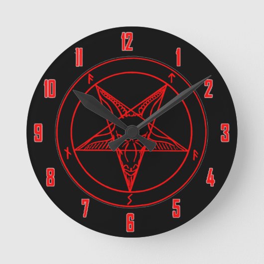 SIGIL von BAPHOMET Runde Wanduhr (Vorderseite)