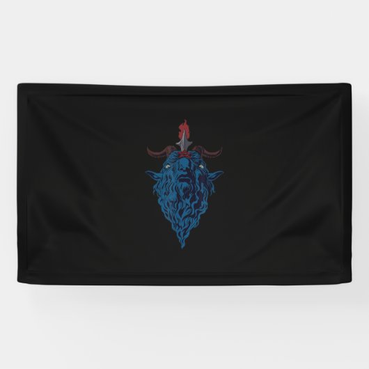 Sigil von Baphomet-Ziege von Mendes Satan Dark Got Banner (Horizontal)