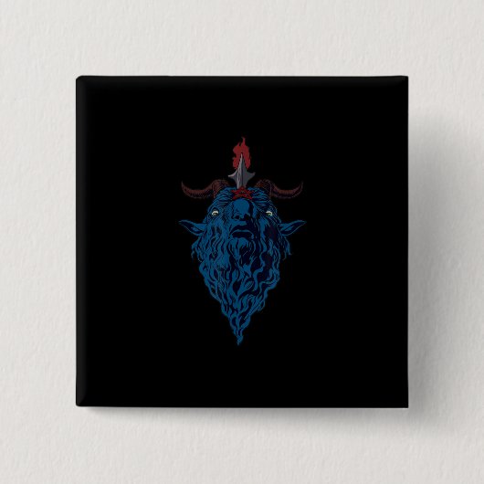 Sigil von Baphomet-Ziege von Mendes Satan Dark Got Button (Vorderseite)