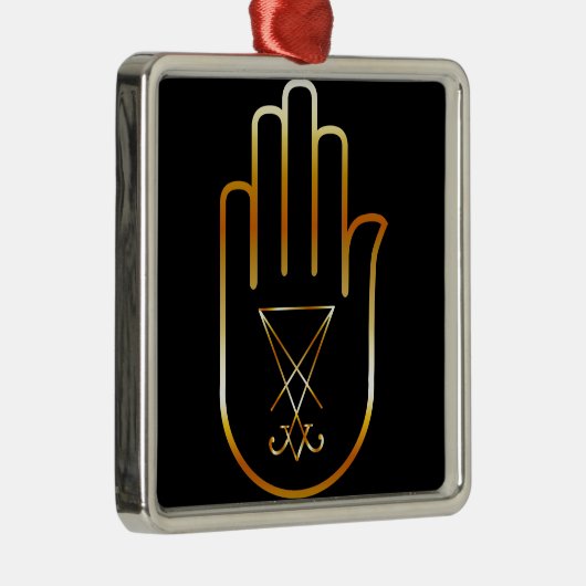 Sigil von Lucifer in einer Palme Silbernes Ornament (Rechts)