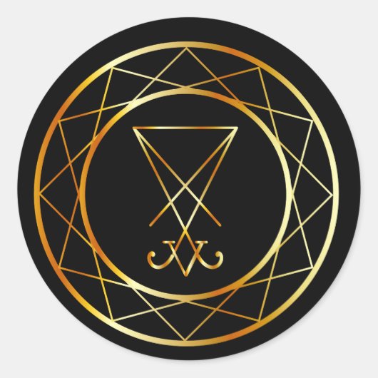 Sigil von Lucifer Runder Aufkleber (Vorderseite)