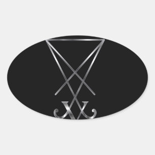 Sigil von Luzifer - Ein Symbol des Satanismus Ovaler Aufkleber