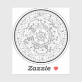 Sigillum Dei Aemeth (schwarz) Aufkleber (Blatt)