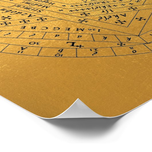 Sigillum Dei Siegel of God Angelic John Dee Diagra Poster (Ecke)
